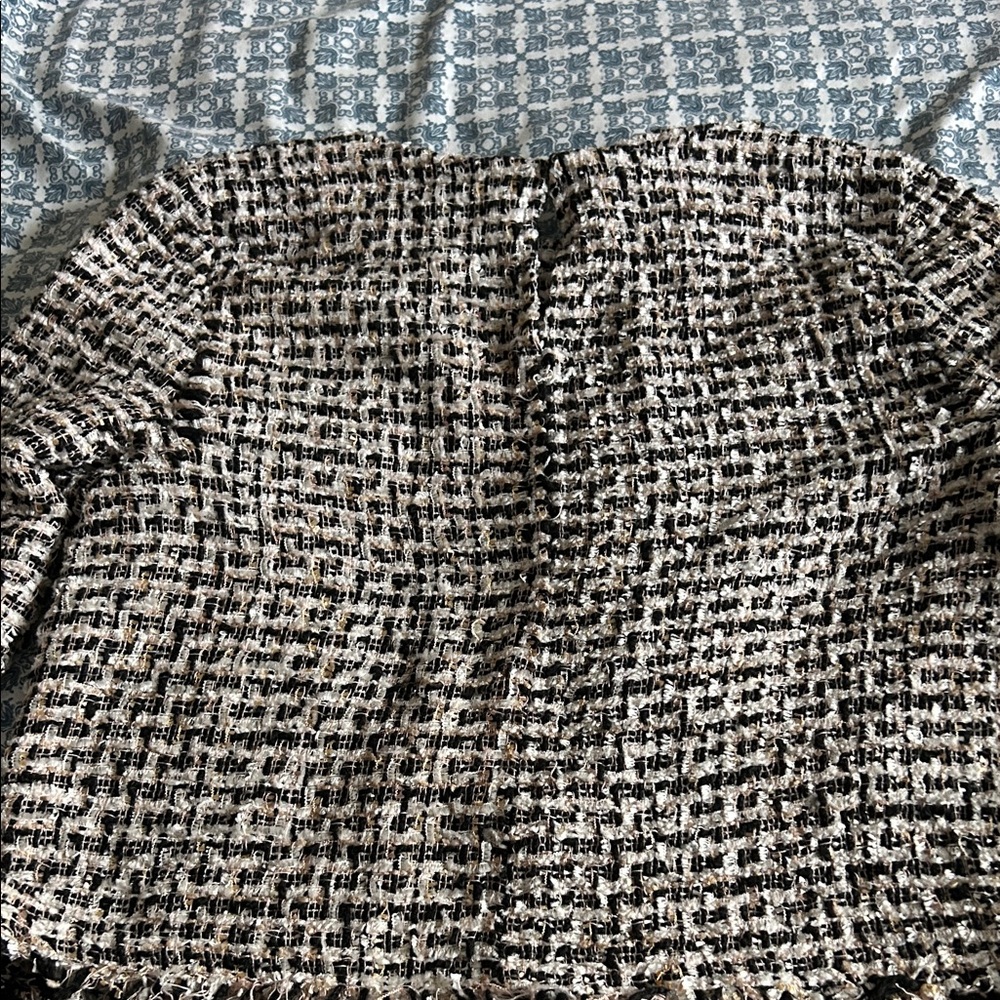 Zara Textured Black and White Jacket